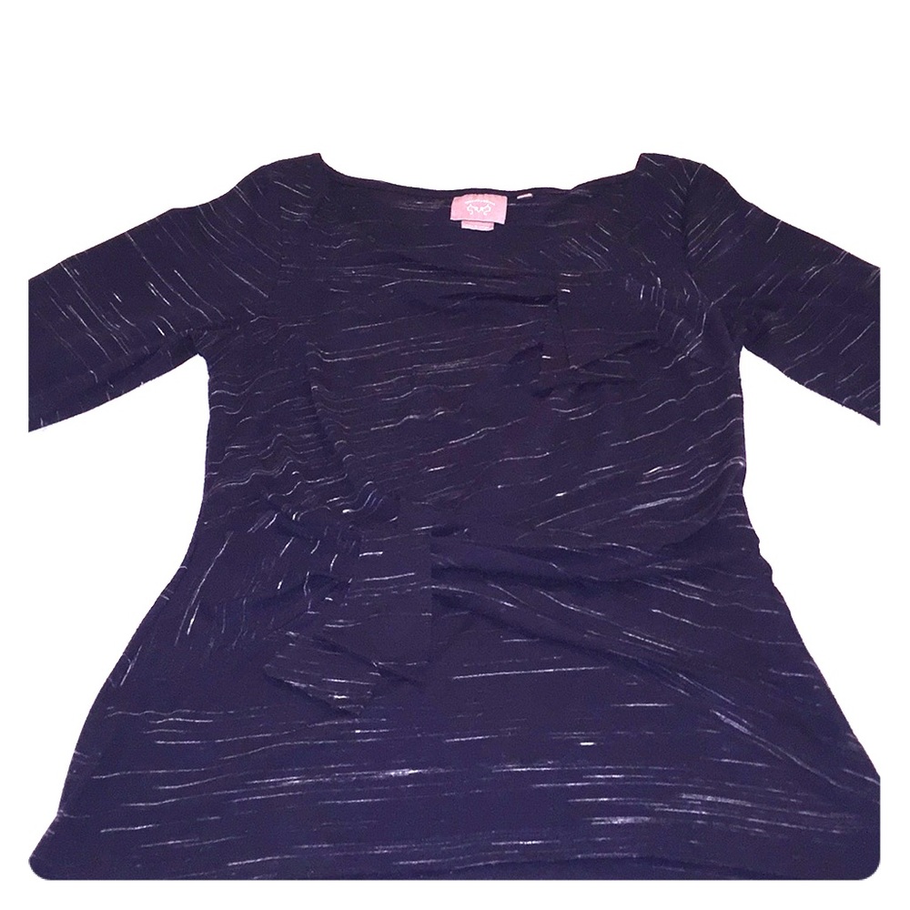 Anthropologie Vanessa Virginia navy bow tee